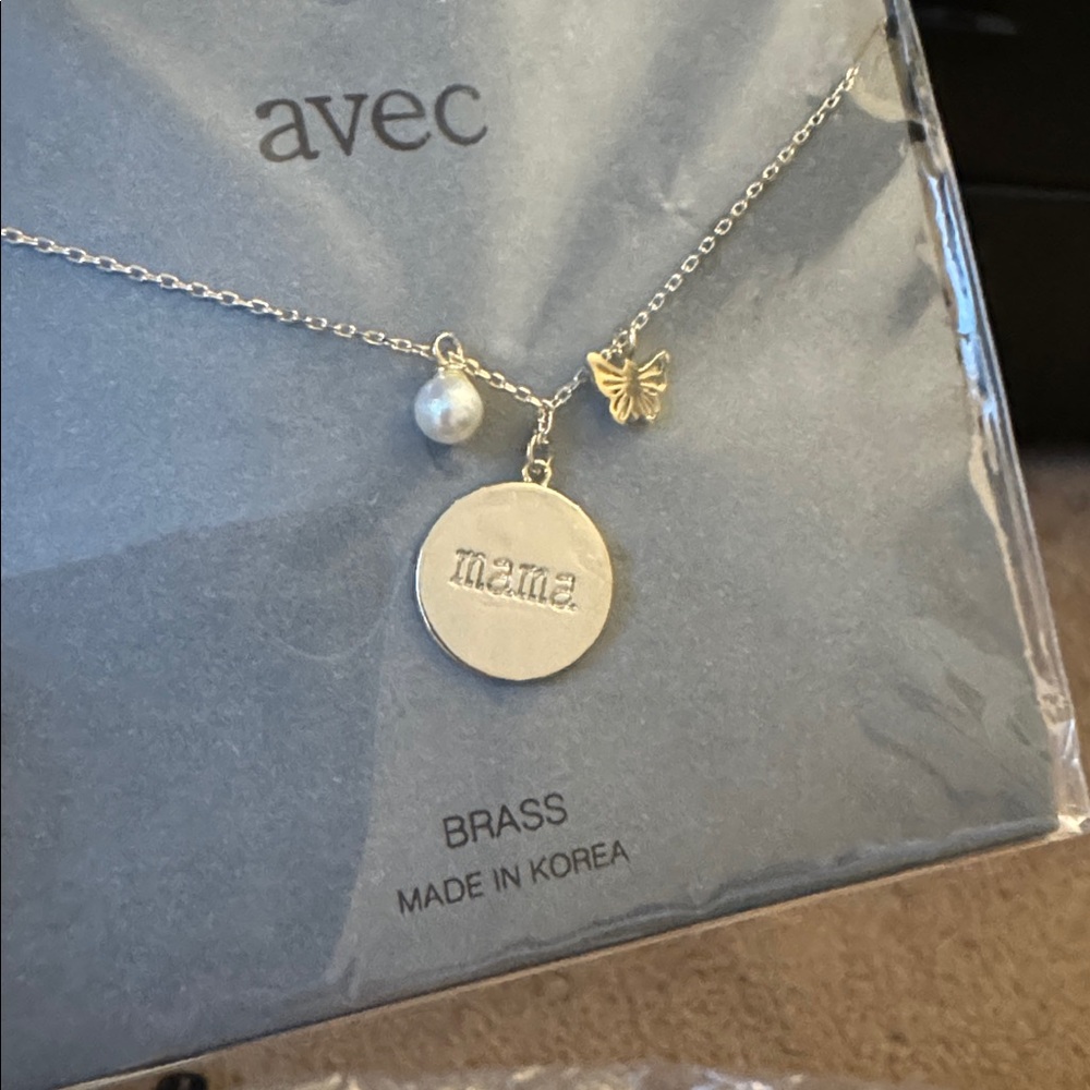 MAMA BRASS- Delicate Necklace with Circular and Butterfly Pendants